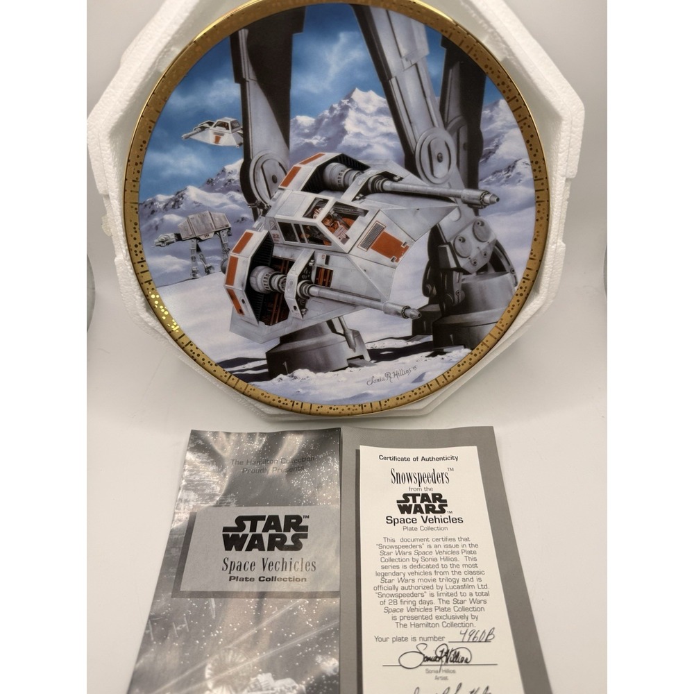 Snow Speeders Star Wars Hamilton Plate Collection 1995 Star Wars Limited W/COA